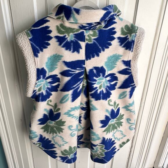 Free People Hello Vest Floral Sherpa Fleece Oversized - Picture 6 of 8